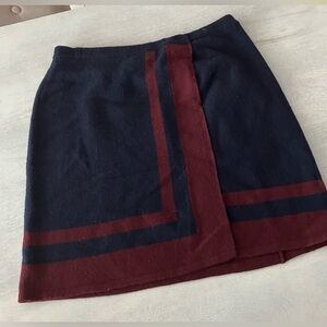 Knit Blue and Burgundy Skirt